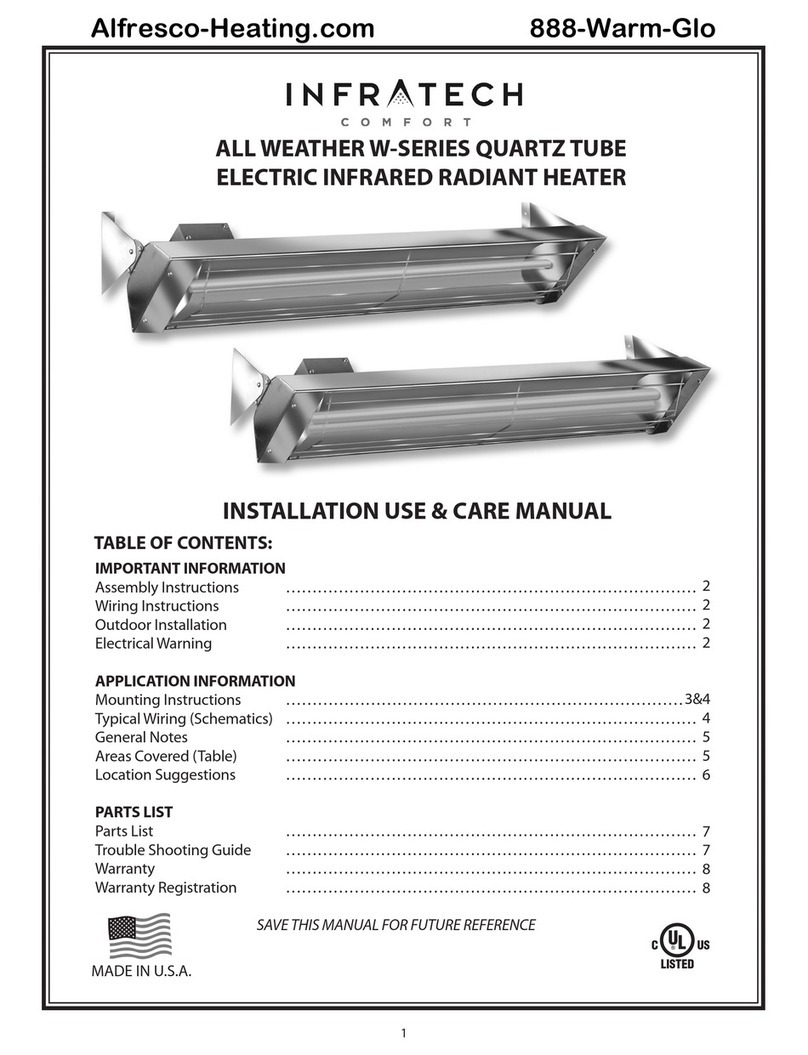 Infratech 888-Warm-Glo Manuel d'instructions et de sécurité Infratech 888-Warm-Glo Manuel d'instructions et de sécurité