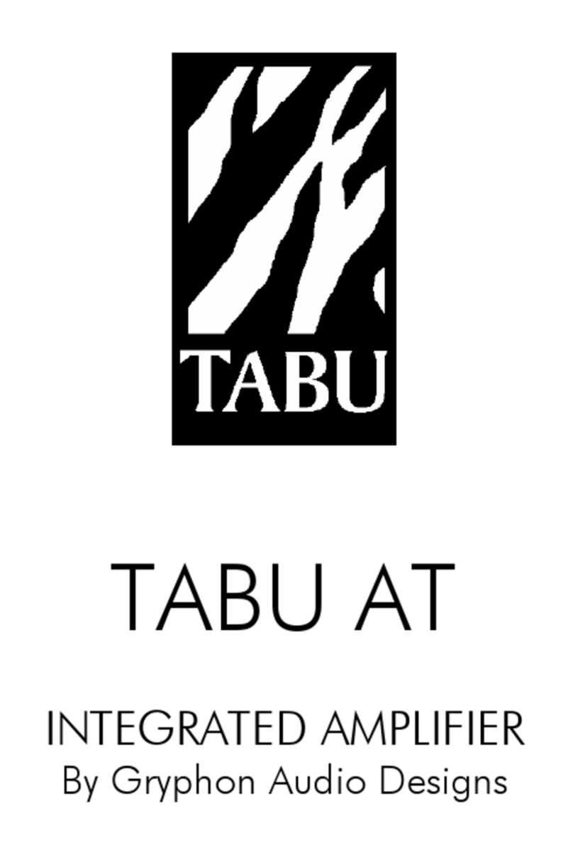 Gryphon TABU AT INTEGRATED AMPLIFIER Manuel utilisateur