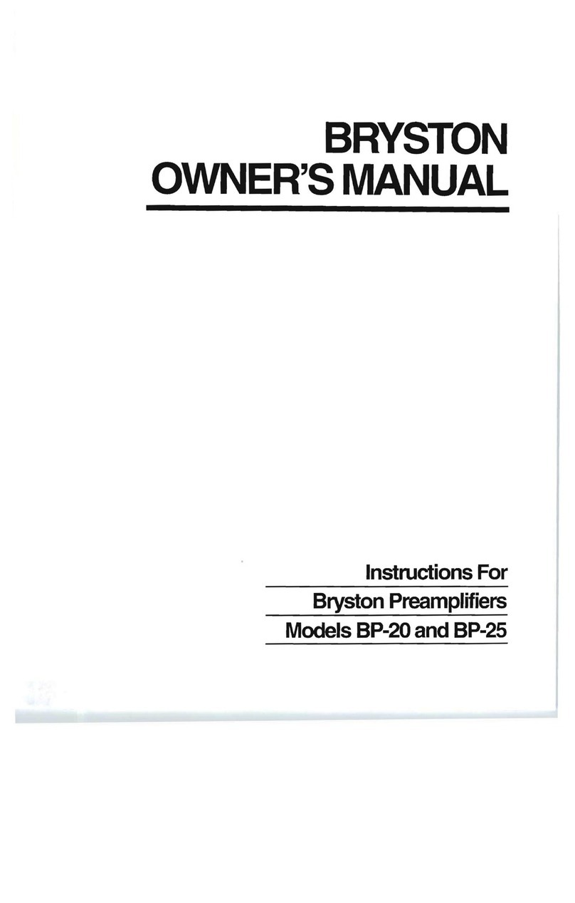 Bryston BP-20 Manuel utilisateur