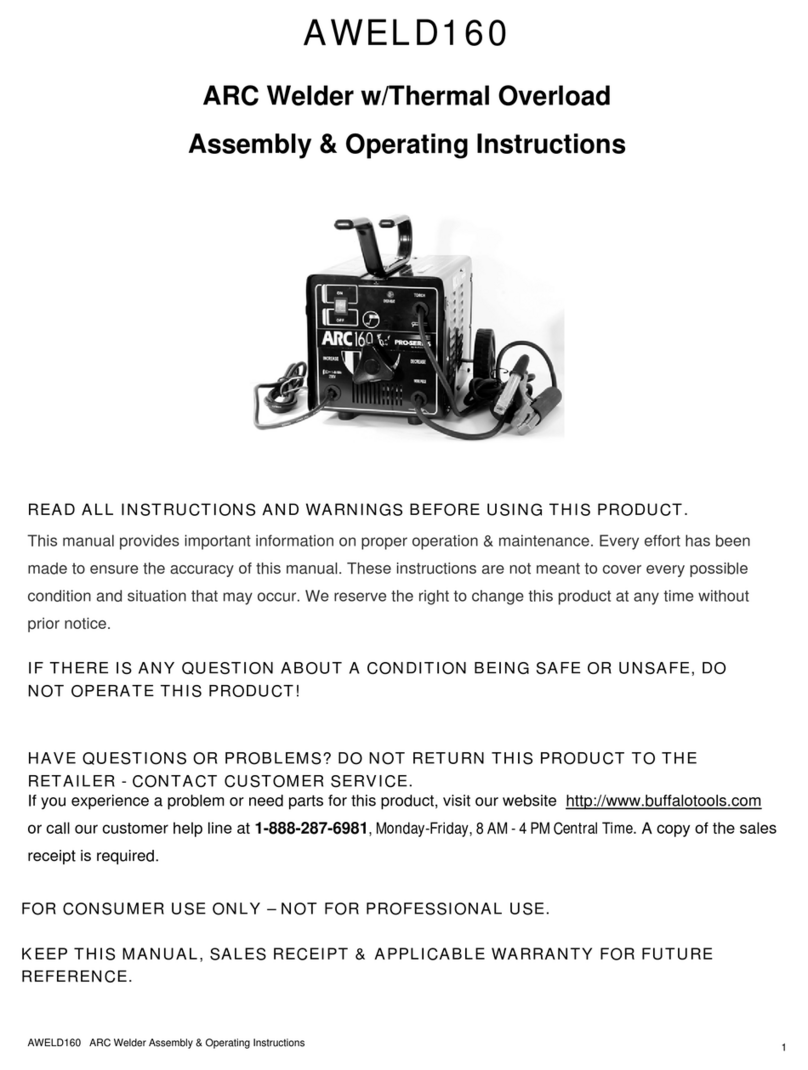 Buffalo Tools AWELD160 Guide de référence rapide