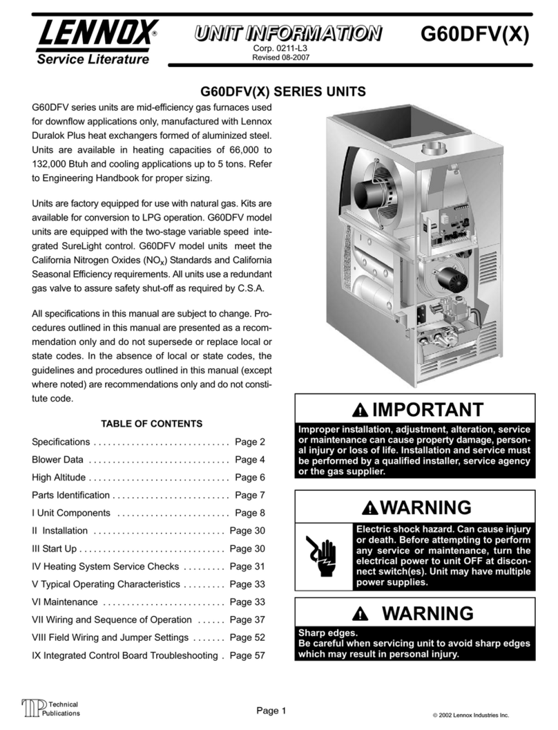 Lennox G60DFV Series Manuel d'installation et d'exploitation