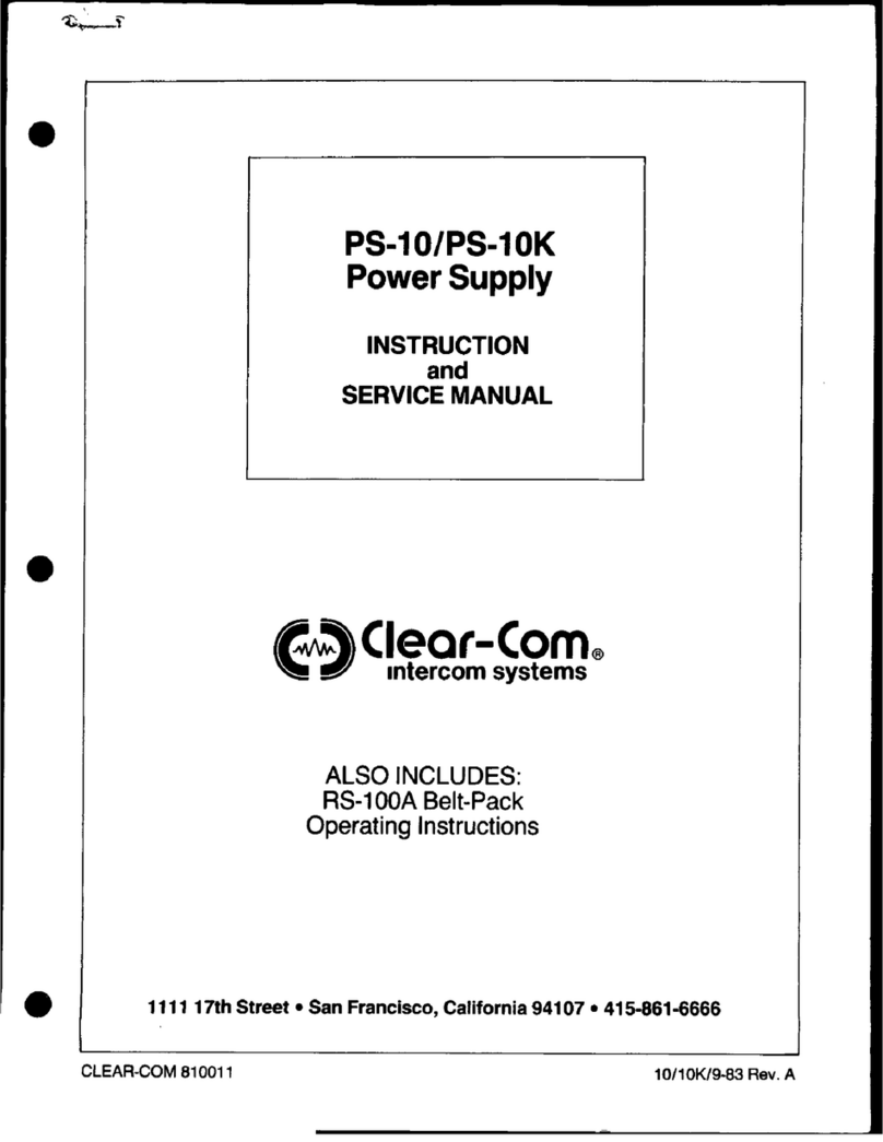 Clear-Com PS-10 Guide de dépannage