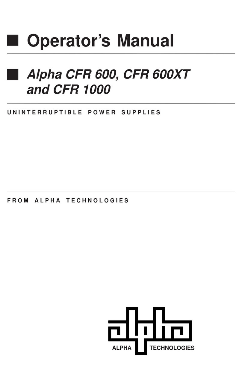 Alpha Technologies CFR 1000 Manuel utilisateur