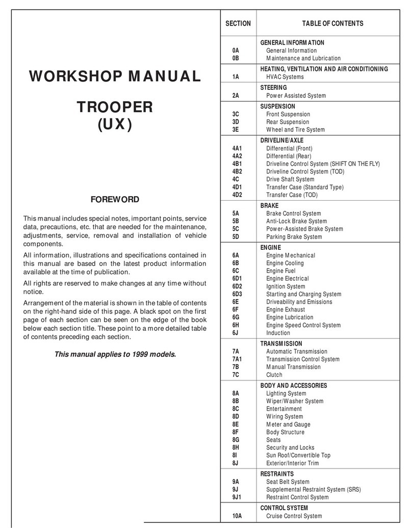 Isuzu Trooper 1999 Manuel d'instructions