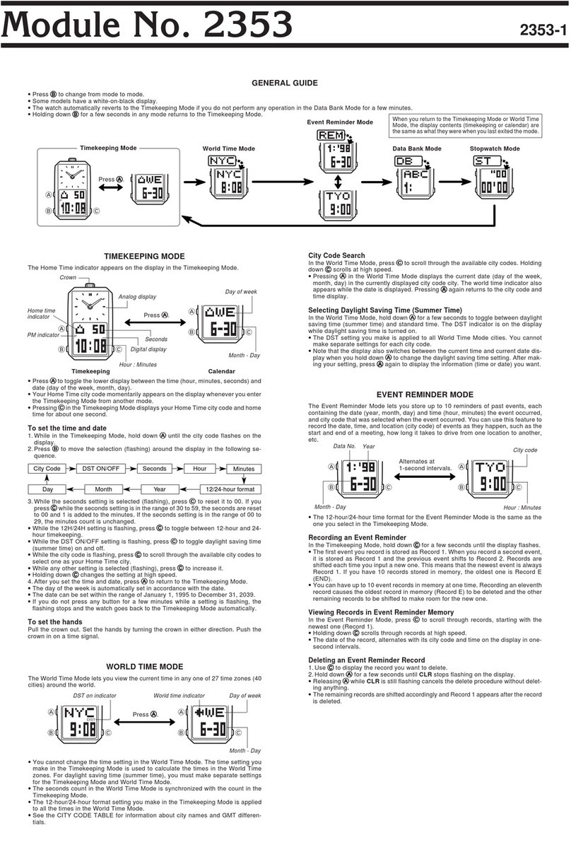 Casio 2353 Guide de configuration Casio 2353 Guide de configuration