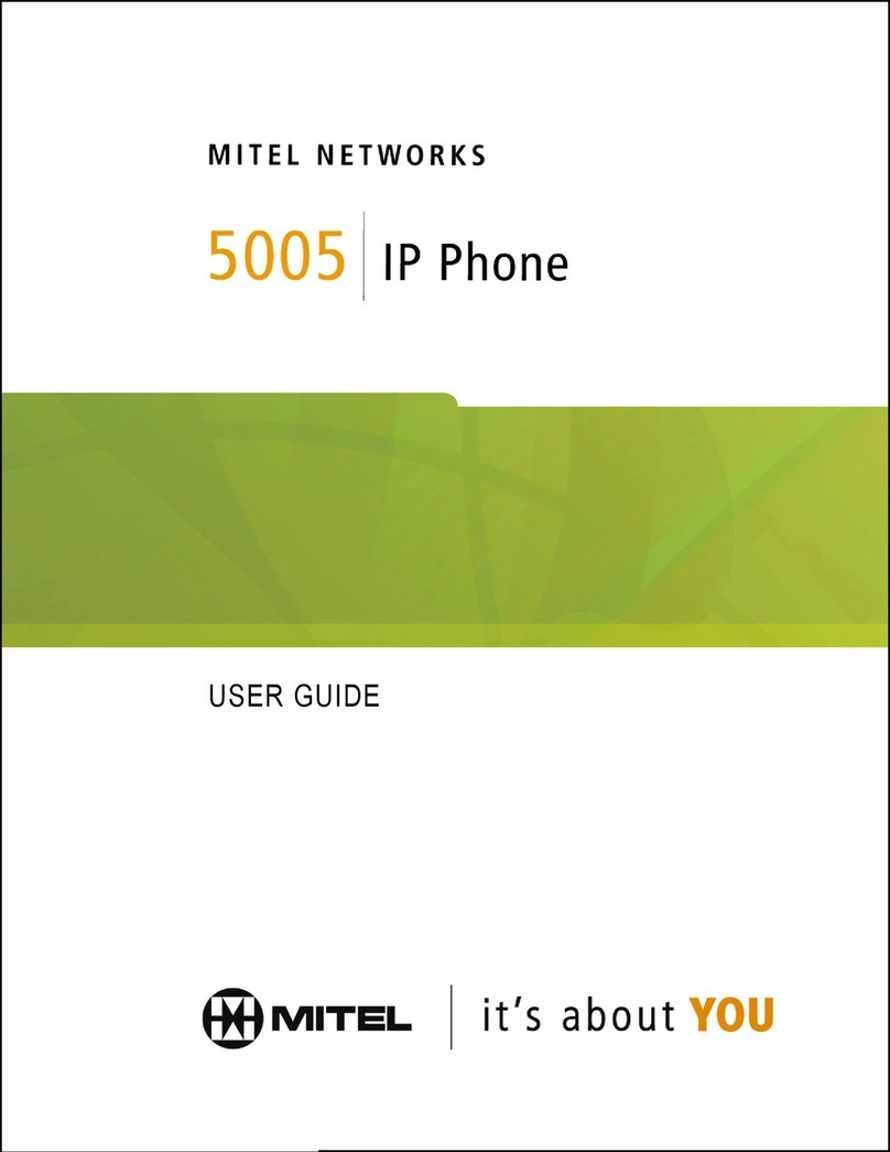 Mitel 5005 Manuel utilisateur Mitel 5005 Manuel utilisateur