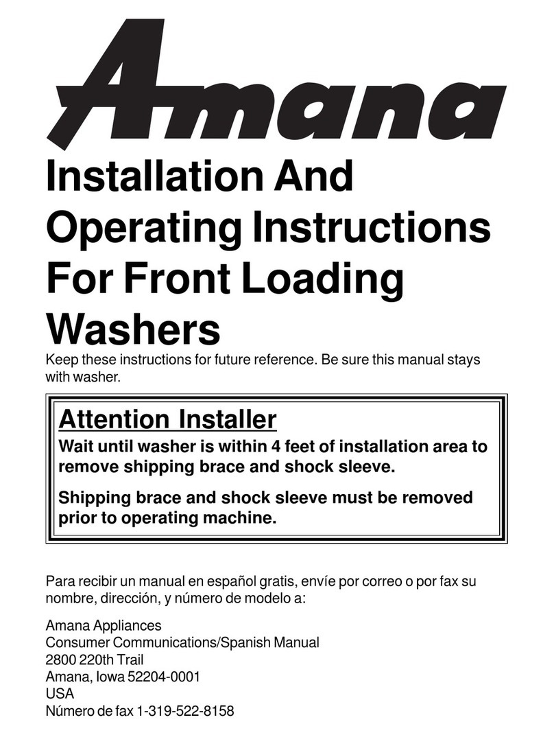 Amana Front Loading Washers Manuel utilisateur