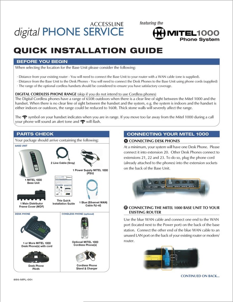 Mitel Superset 1000 Manuel utilisateur