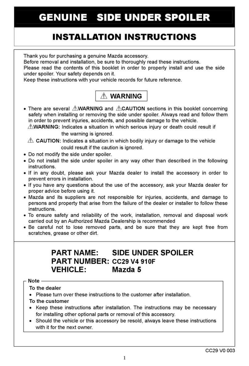 Mazda GENUINE SIDE UNDER SPOILER Manuel utilisateur