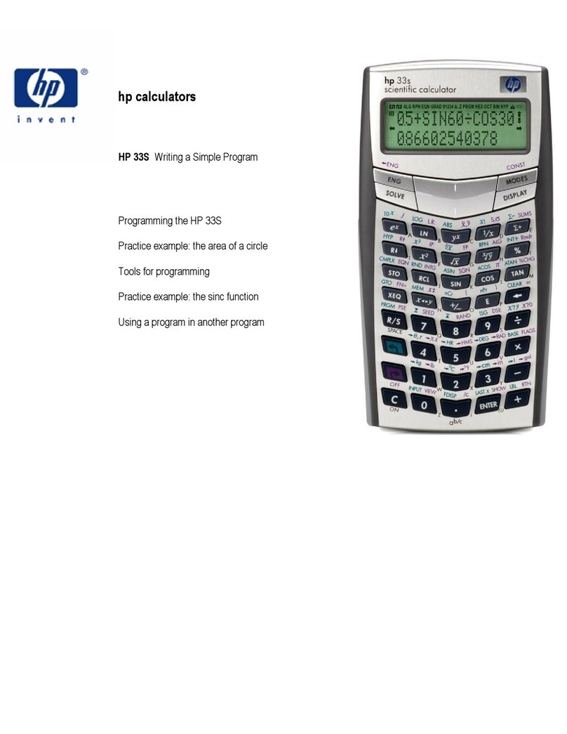 HP 33S Manuel utilisateur HP 33S Manuel utilisateur