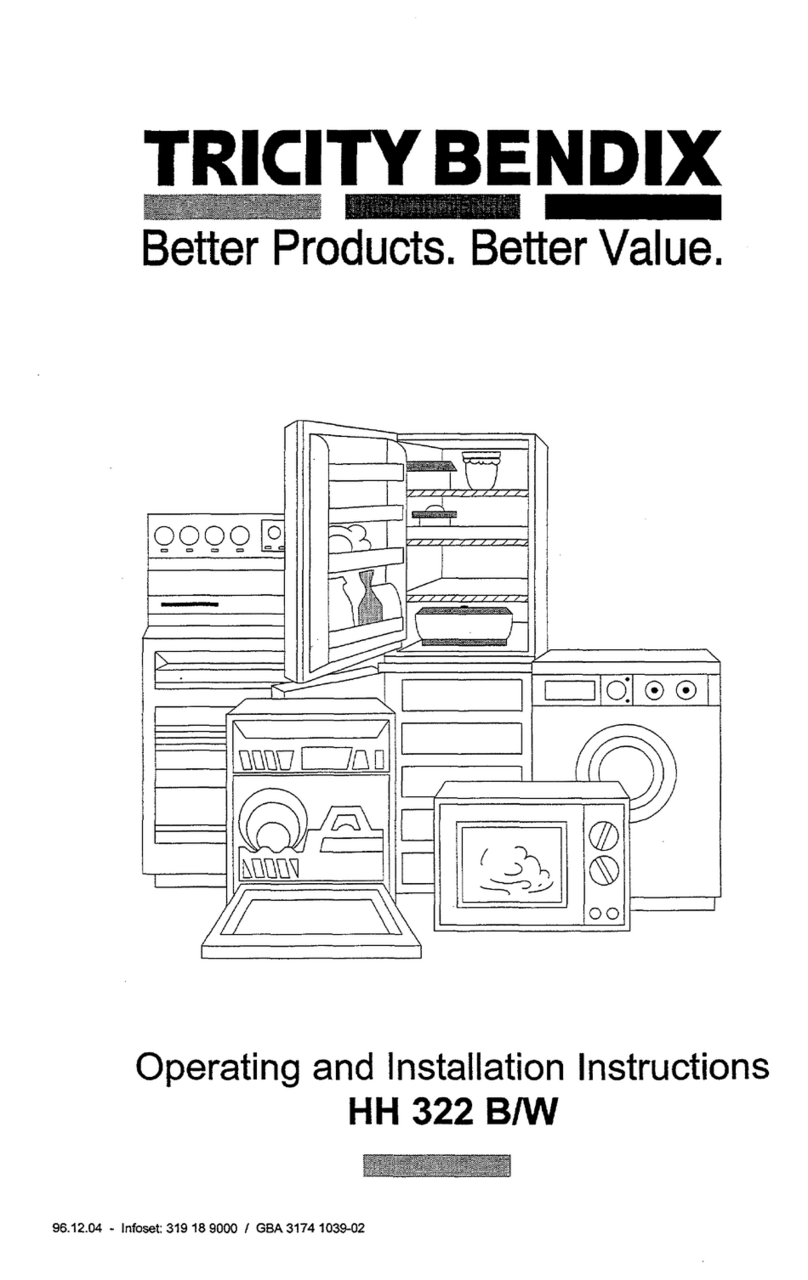 Tricity Bendix HH 322 W Manuel utilisateur