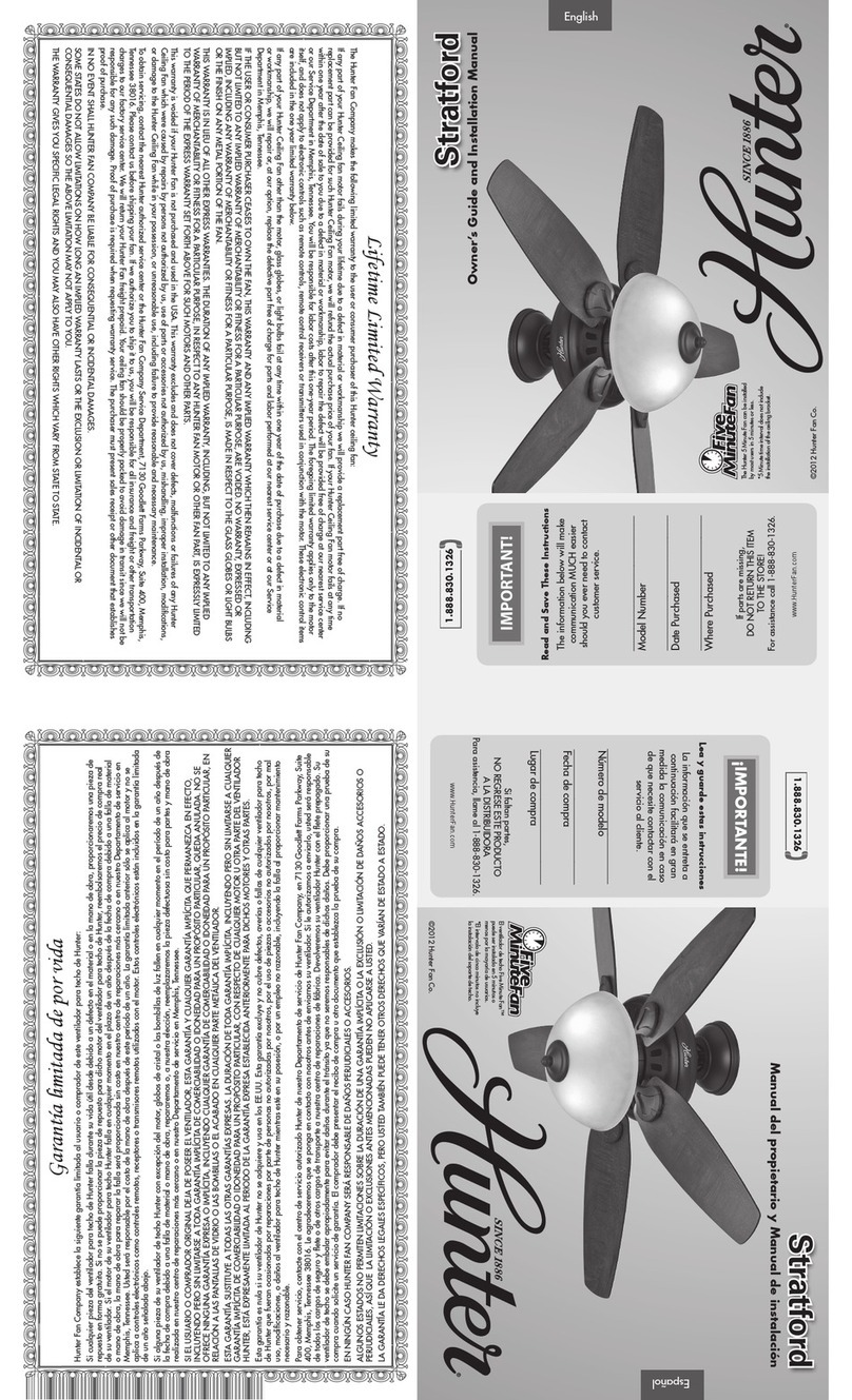 Hunter Stratford Manuel d'instructions