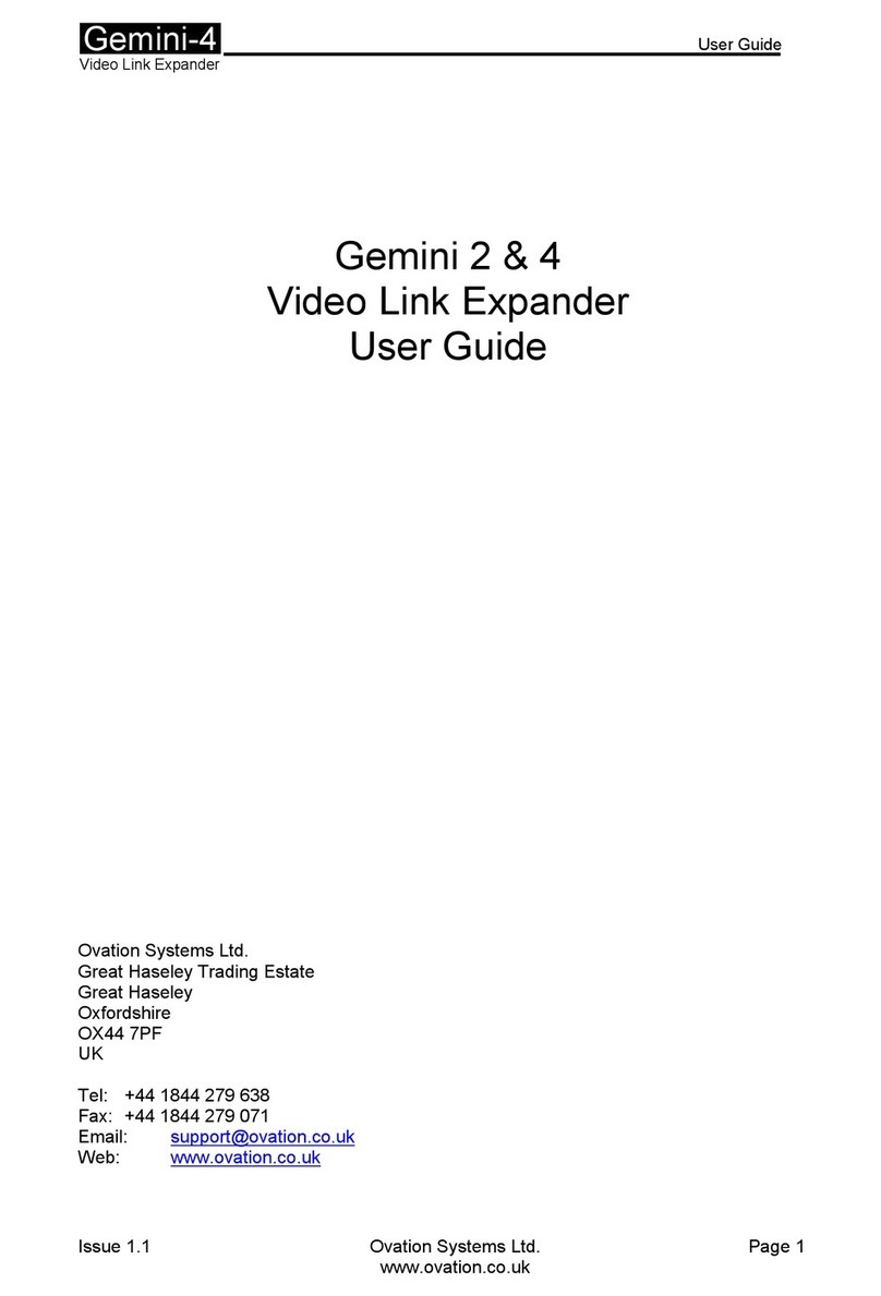 Ovation Systems Gemini 2 Manuel utilisateur Ovation Systems Gemini 2 Manuel utilisateur