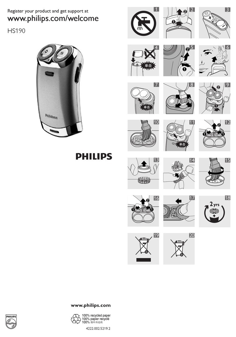 Philips Philishave HS 190 Manuel utilisateur Philips Philishave HS 190 Manuel utilisateur