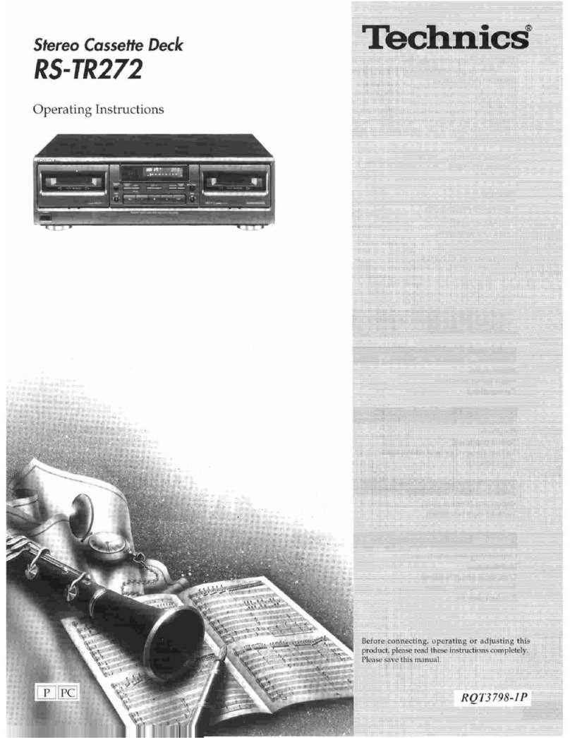 Technics RSTR272 - DUAL CASS. RECORDER Manuel utilisateur Technics RSTR272 - DUAL CASS. RECORDER Manuel utilisateur