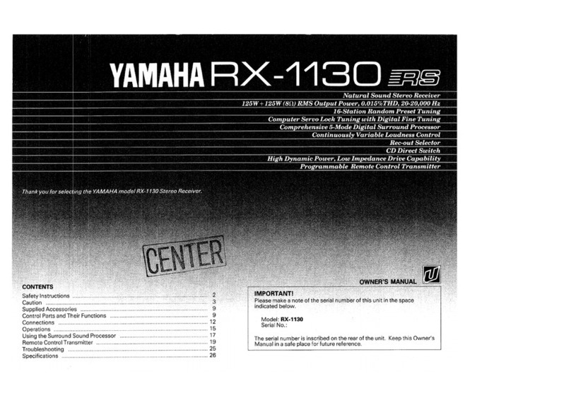 Yamaha RX-1130 Manuel utilisateur
