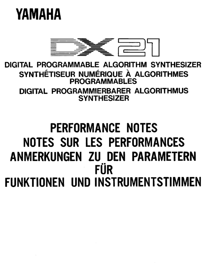 Yamaha DX21 Guide de démarrage rapide Yamaha DX21 Guide de démarrage rapide