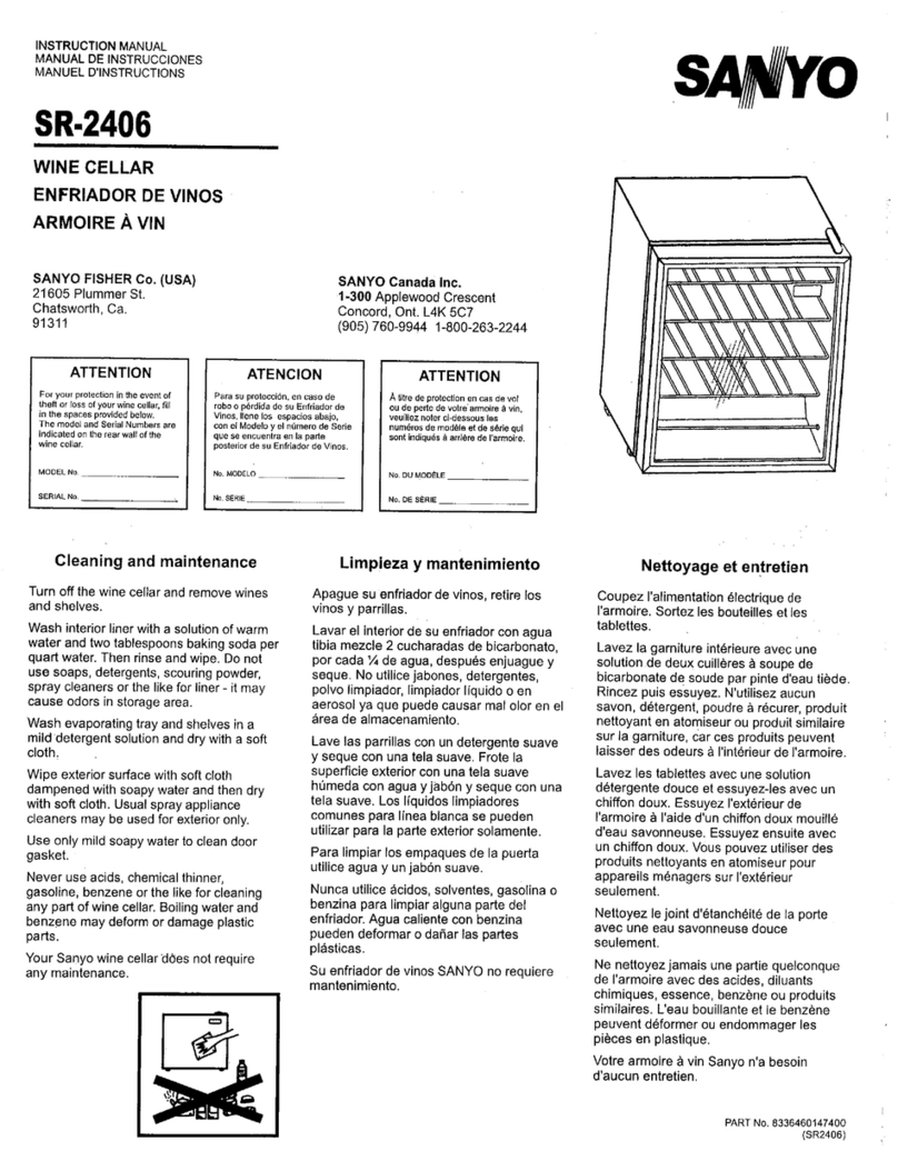 Sanyo SR-2406 Manuel utilisateur