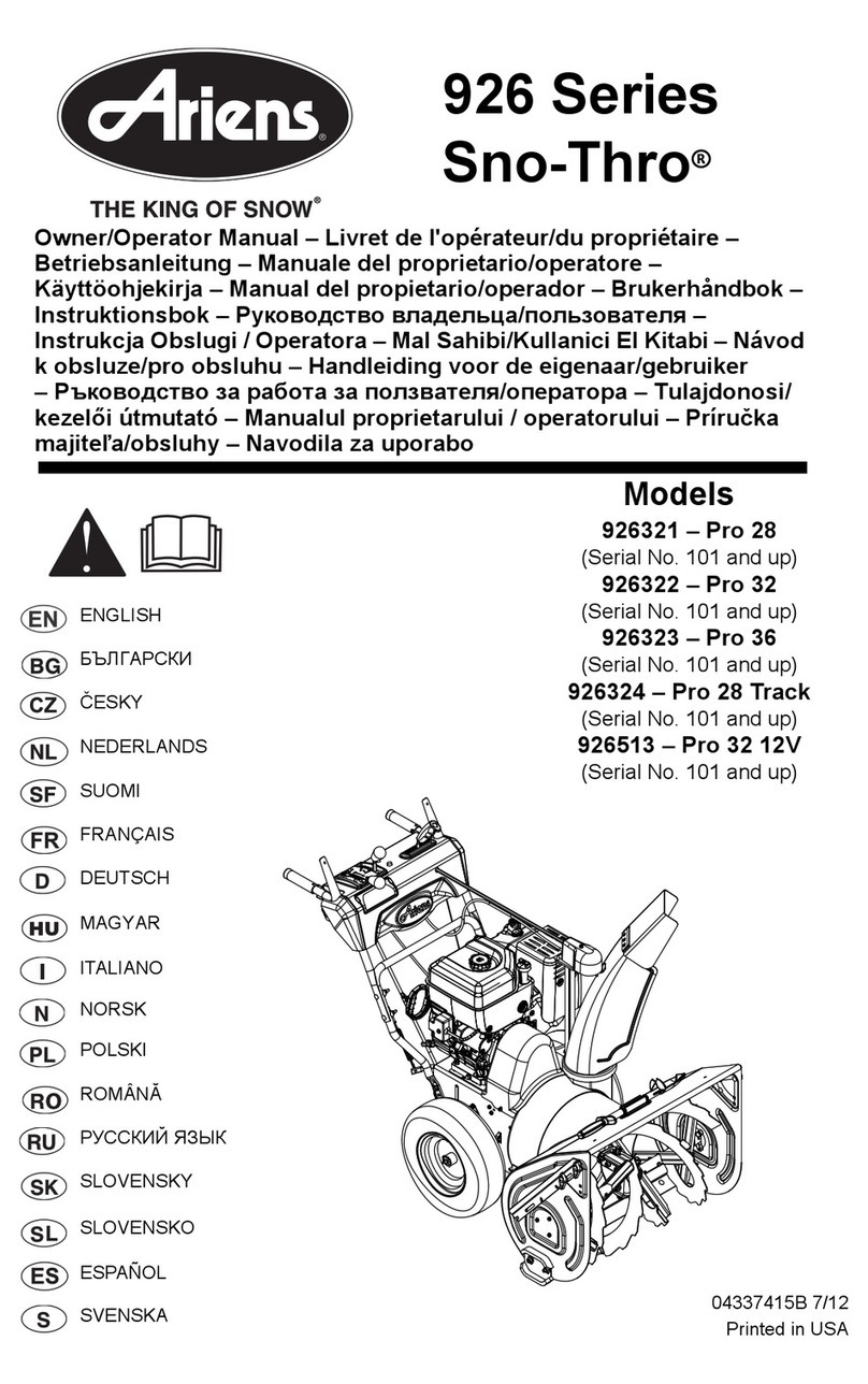 Ariens Sno-Thro 926321 Manuel du propriétaire