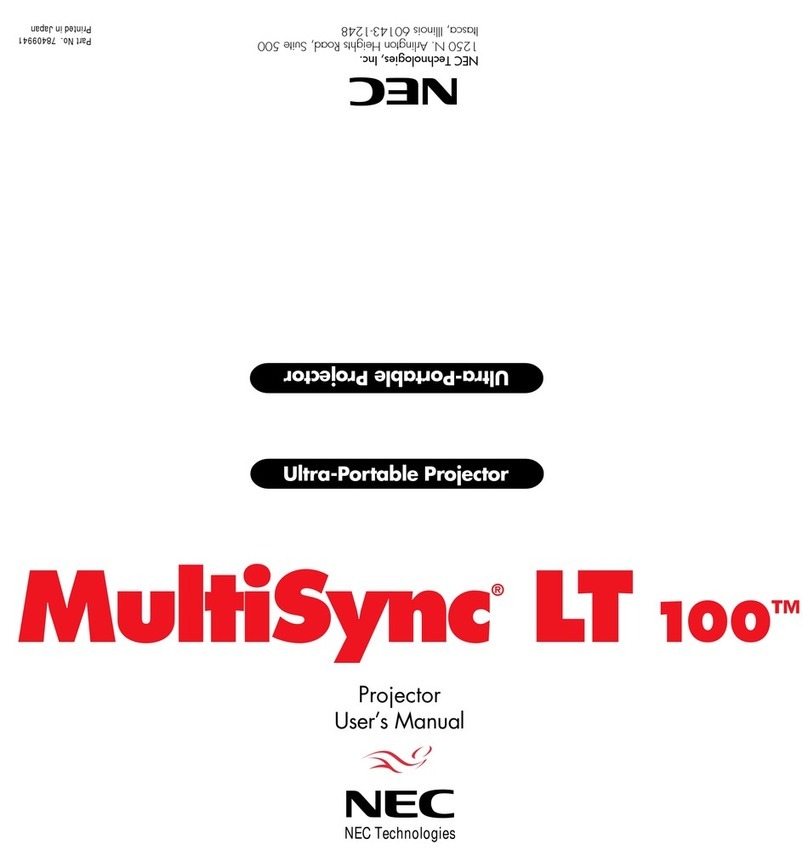 NEC LT100 - MultiSync XGA DLP Projector Manuel utilisateur