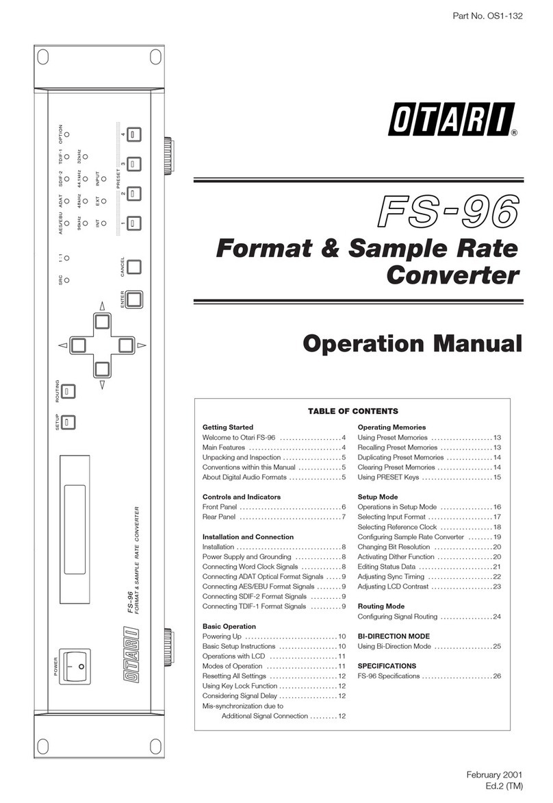 OTARI FS-96 Manuel utilisateur OTARI FS-96 Manuel utilisateur