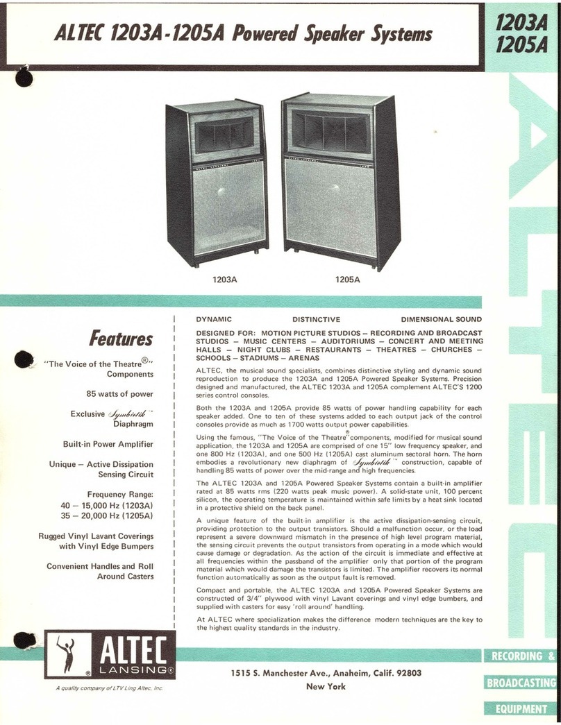 Altec Lansing 1203A SPEAKER SYSTEM Manuel utilisateur