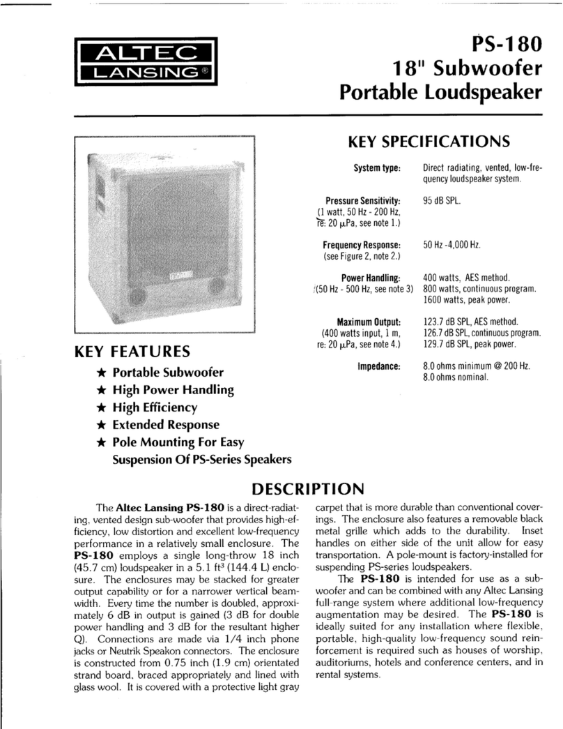 Altec Lansing PS-180 SPEAKER SYSTEM Manuel utilisateur