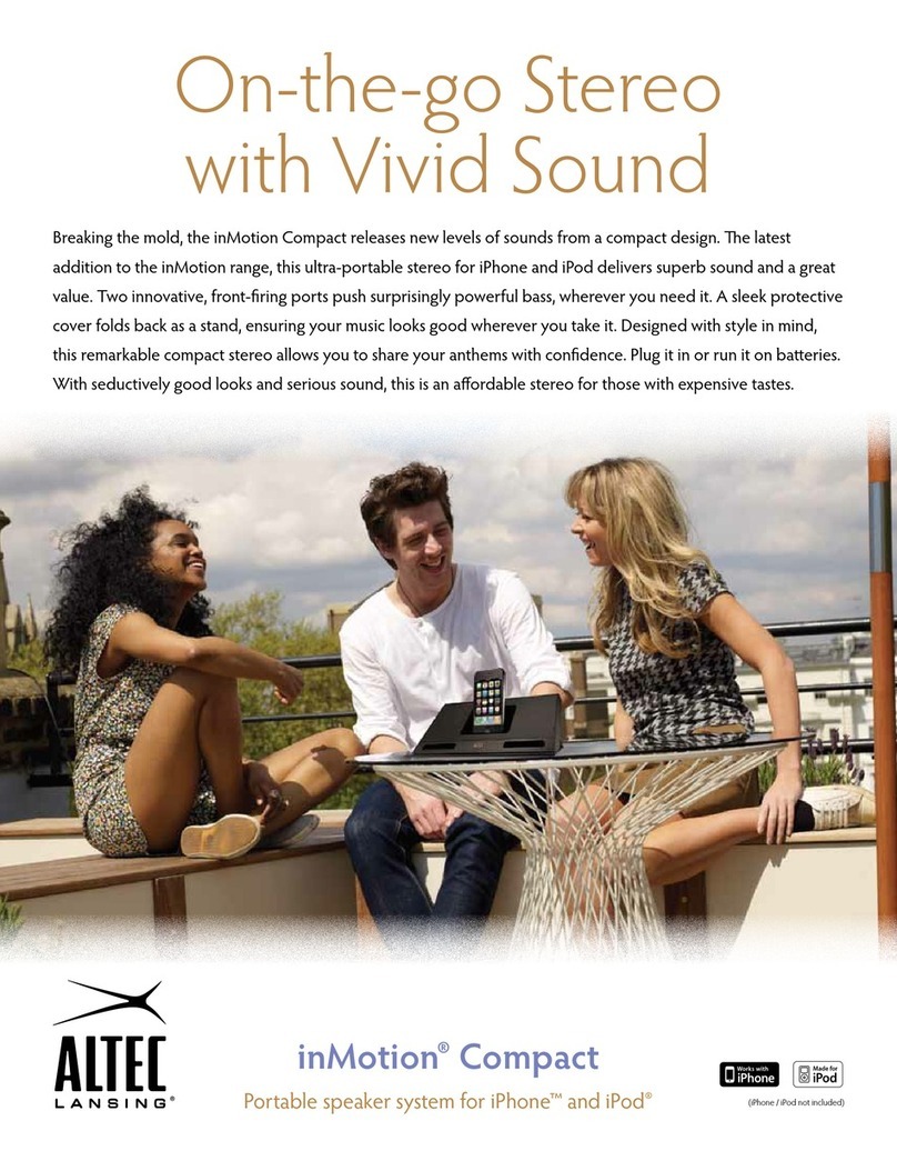 Altec Lansing INMOTION COMPACT Manuel utilisateur