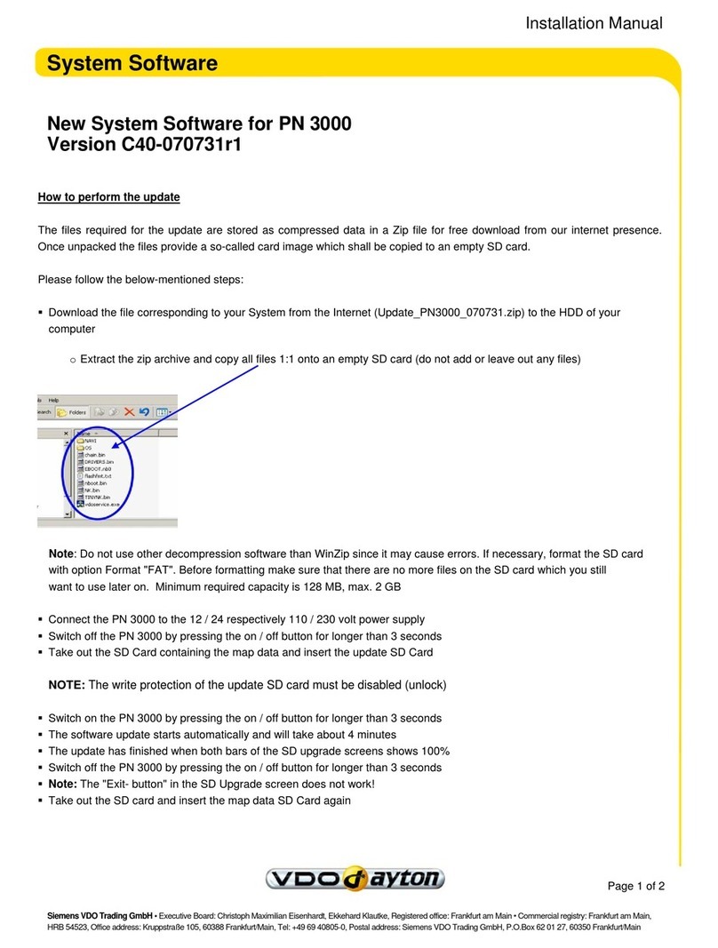 VDO PN 3000 - Manuel utilisateur