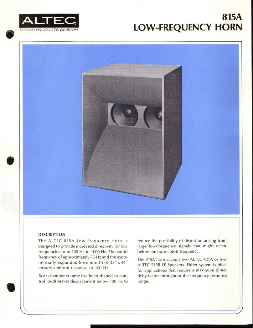 Altec 815A LF SPEAKER CABINET Manuel utilisateur