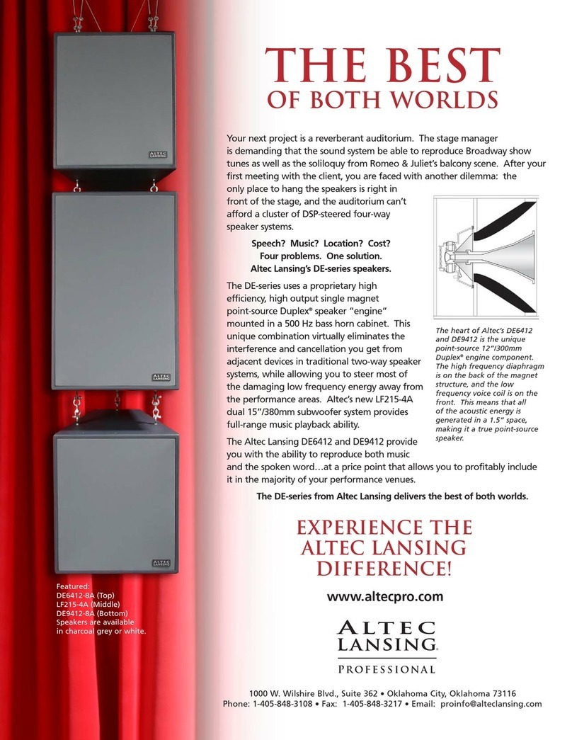 Altec Lansing DE SPEAKER SYSTEM Manuel utilisateur