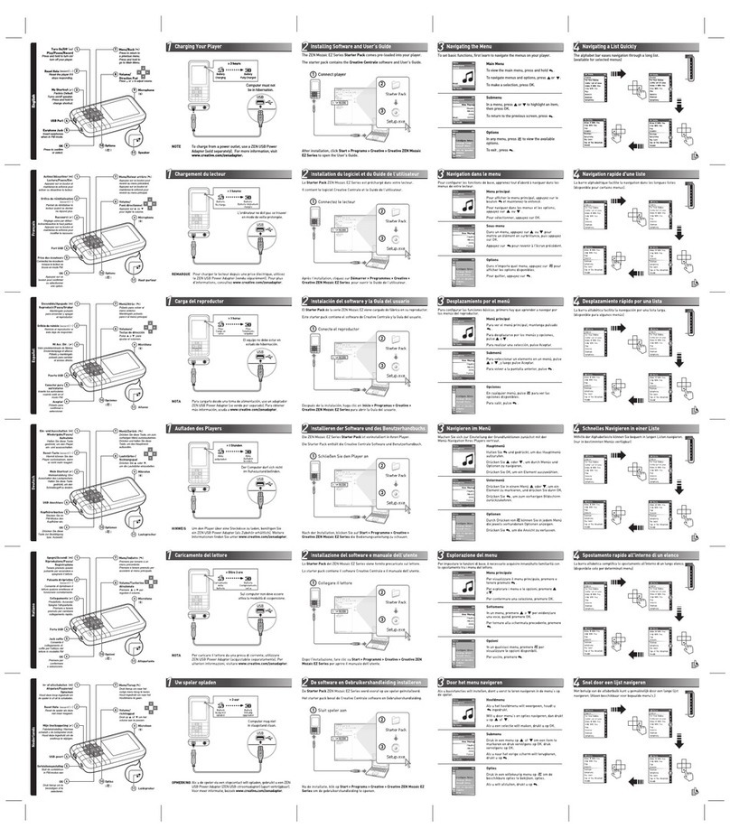 Creative ZEN MOZAIC EZ300 Manuel utilisateur Creative ZEN MOZAIC EZ300 Manuel utilisateur