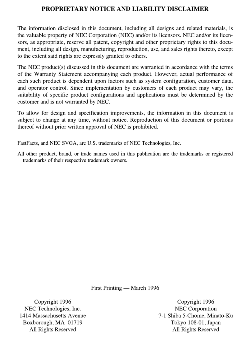 NEC Versa 550 Series Manuel utilisateur