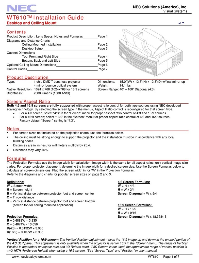 NEC WT610 Series Manuel utilisateur NEC WT610 Series Manuel utilisateur