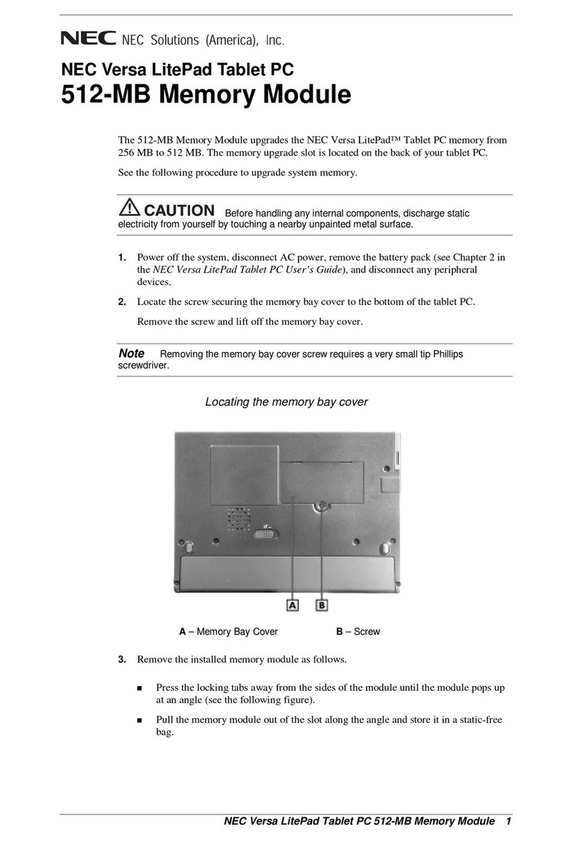 NEC Versa LitePad Manuel utilisateur