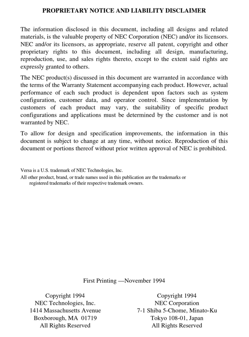 NEC VERSA P Manuel utilisateur