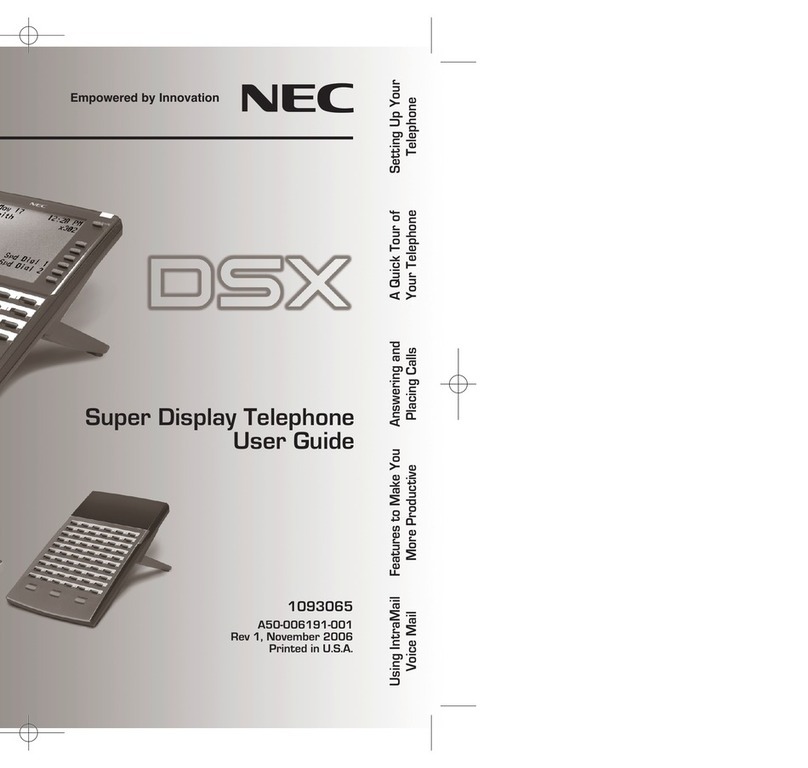 NEC DSX Manuel utilisateur