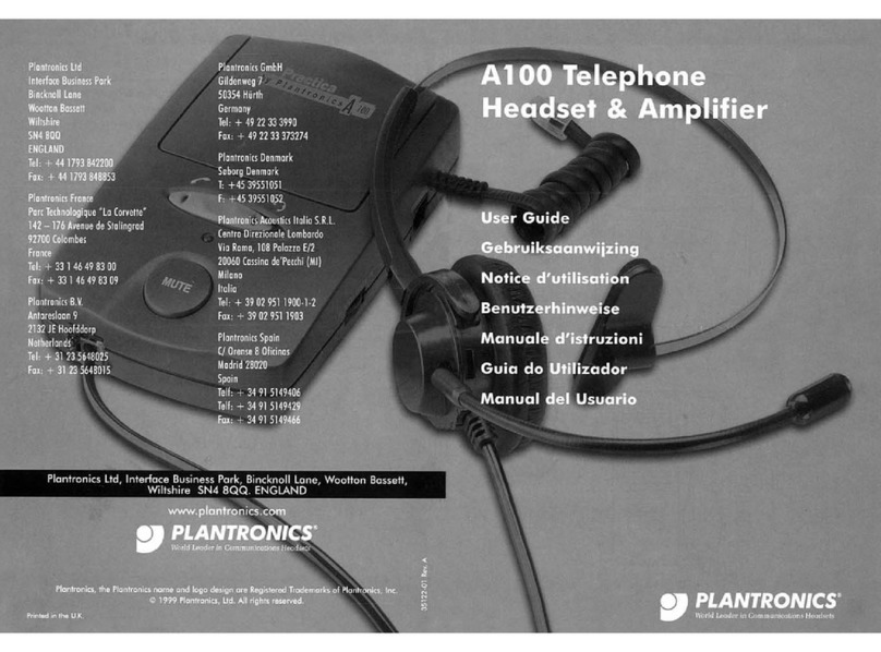 Plantronics A100 Manuel utilisateur