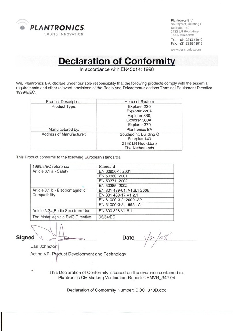 Plantronics EXPLORER 220 Guide de référence Plantronics EXPLORER 220 Guide de référence