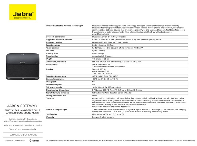 Jabra FREEWAY Manuel utilisateur