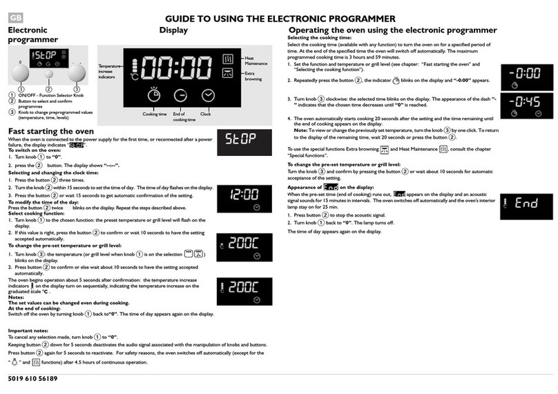Whirlpool AKZ 162 - USING THE ELECTRONIC PROGRAMMER Mode d’emploi