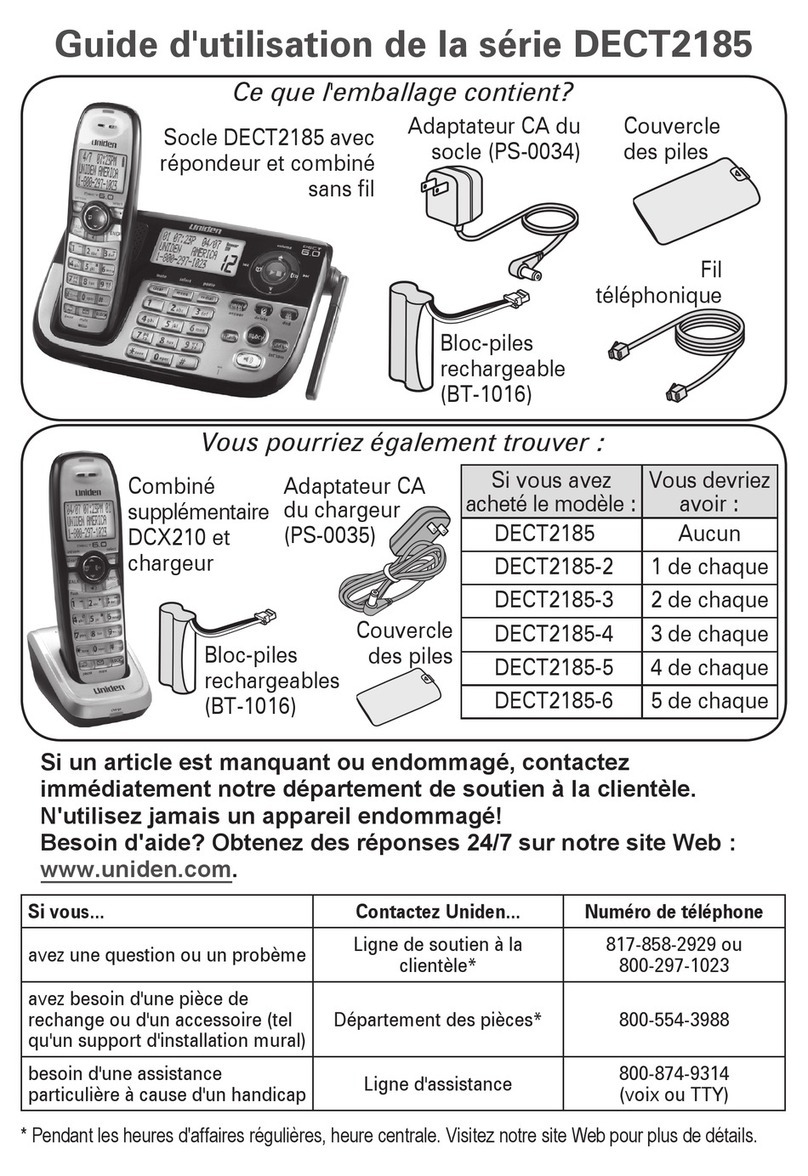 Uniden DECT2185 Manuel utilisateur