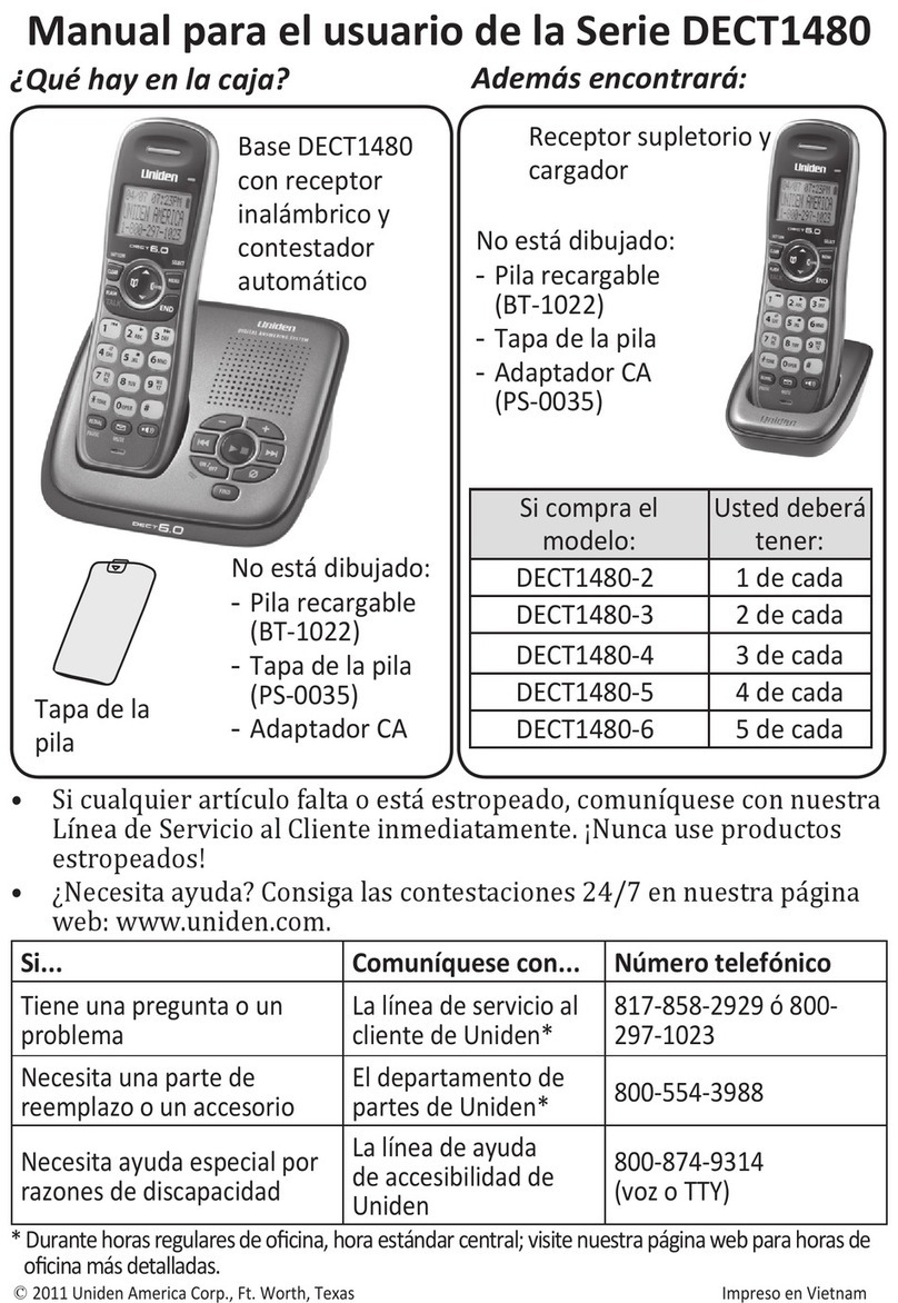 Uniden DECT1480 Manuel utilisateur