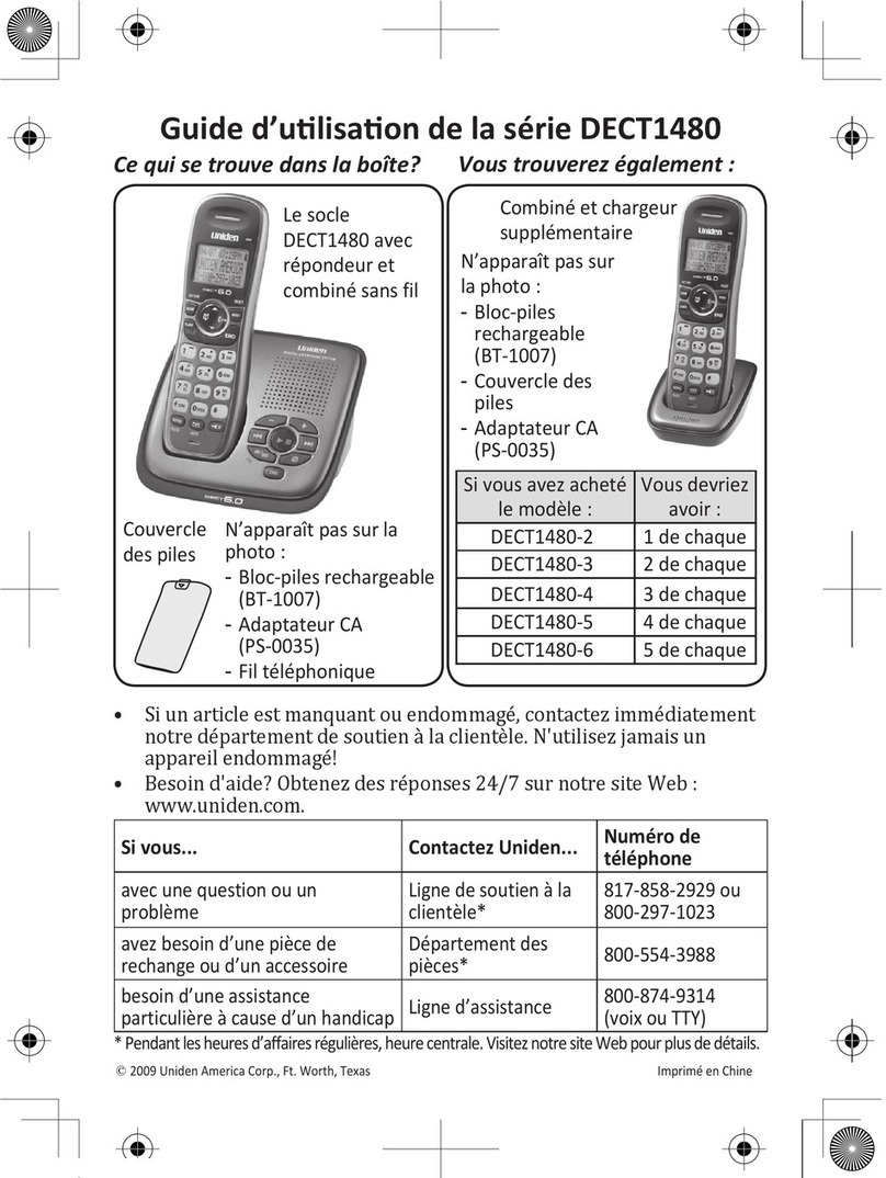 Uniden DECT1480-3 Manuel de service