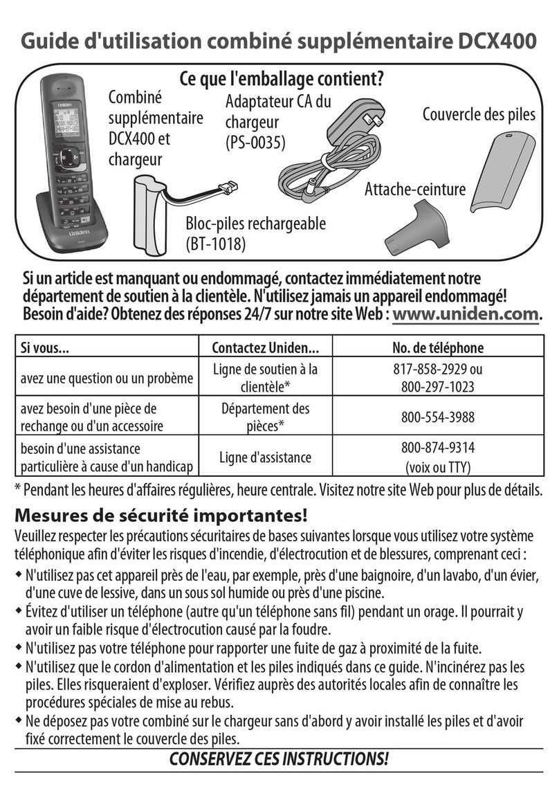 Uniden DCX400 Manuel utilisateur