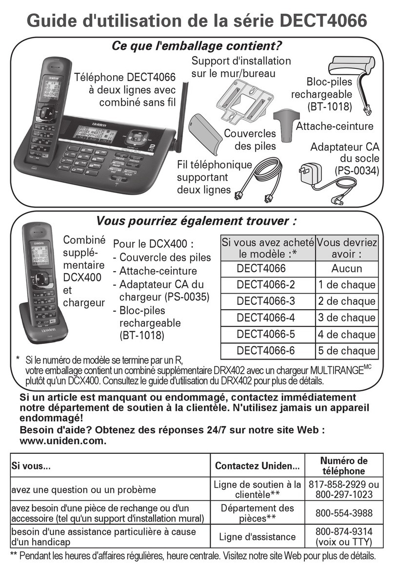 Uniden DECT4066A Manuel de service