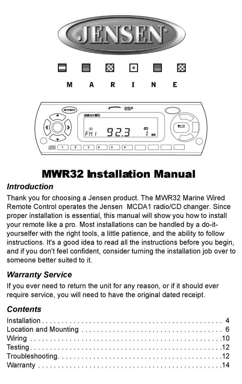 Jensen MWR32 Manuel utilisateur Jensen MWR32 Manuel utilisateur