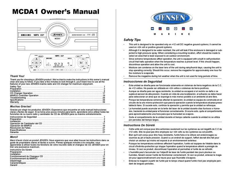 Jensen MCDA1 Manuel utilisateur