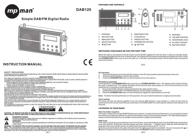 MP-Man DAB120 Manuel utilisateur MP-Man DAB120 Manuel utilisateur
