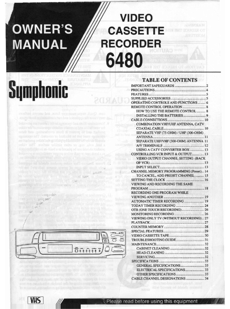 Symphonic 6480 Manuel utilisateur Symphonic 6480 Manuel utilisateur